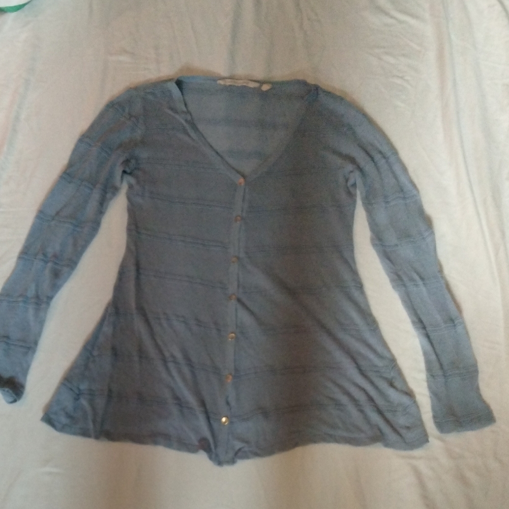 Soft Surroundings Blue Cardigan Sweater